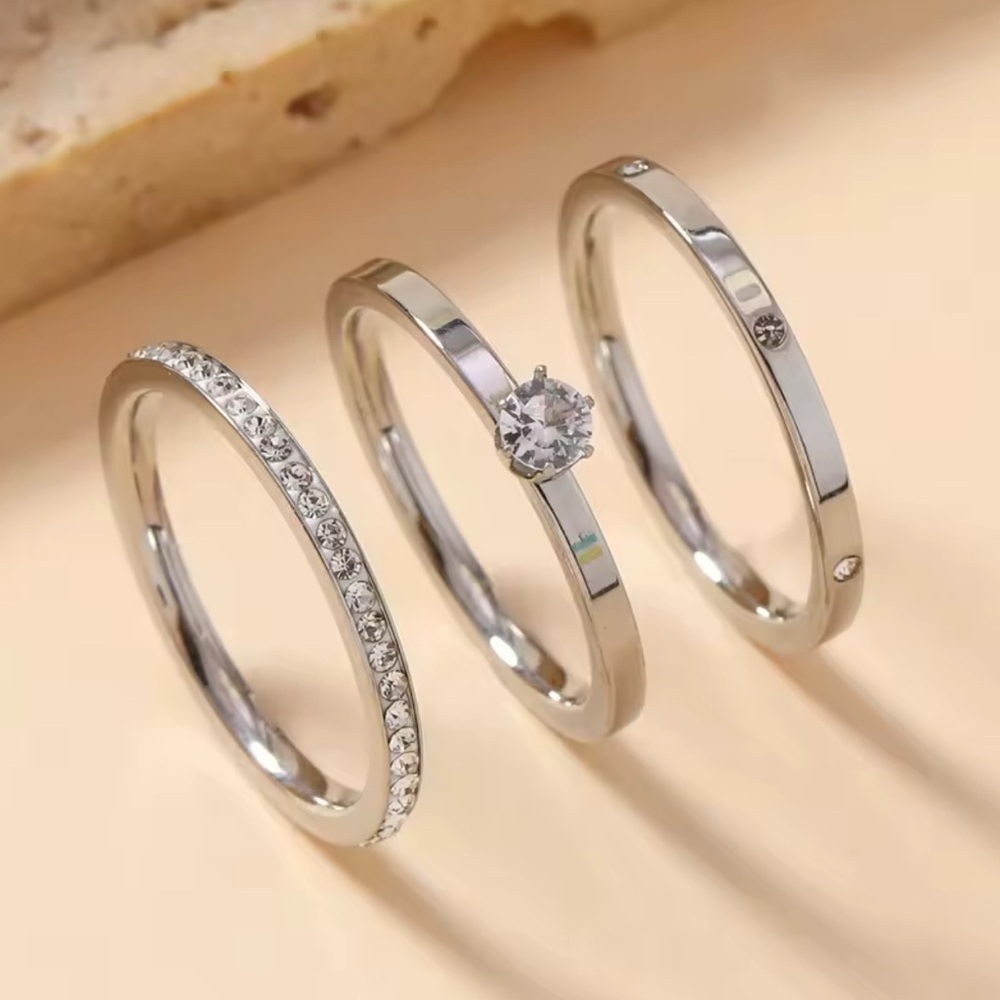 18K Gold Plated Stainless Steel Rings set
